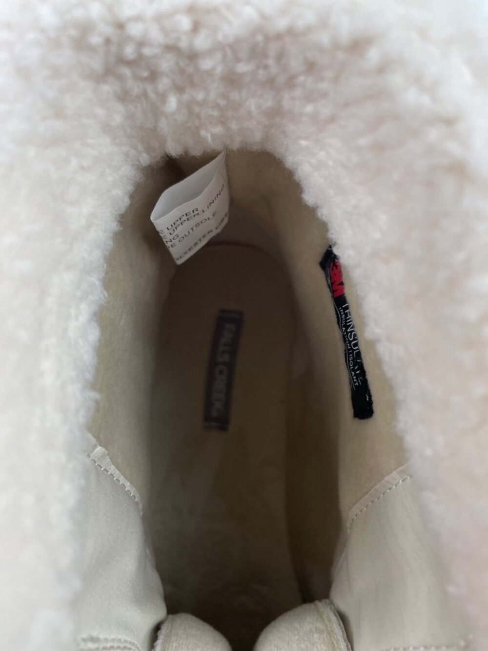 Falls Creek Anita Shearling Lined White Winter Boots Lace-Up Womens Size 9M - Picture 10 of 14